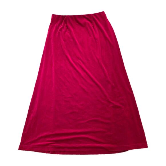 Vintage 90s Red Velvet Midi Skirt Women L Vamp Holiday Valentines Whimsioth Boho - Picture 1 of 9